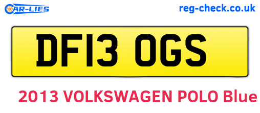 DF13OGS are the vehicle registration plates.