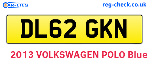 DL62GKN are the vehicle registration plates.