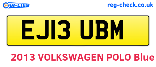EJ13UBM are the vehicle registration plates.