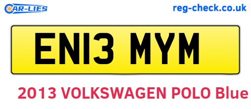 EN13MYM are the vehicle registration plates.