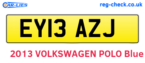 EY13AZJ are the vehicle registration plates.