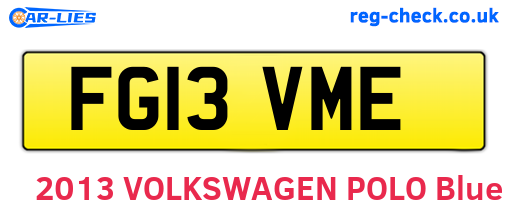 FG13VME are the vehicle registration plates.