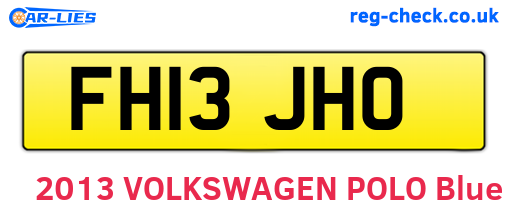 FH13JHO are the vehicle registration plates.