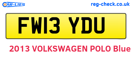 FW13YDU are the vehicle registration plates.