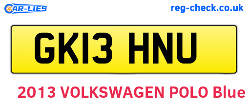 GK13HNU are the vehicle registration plates.
