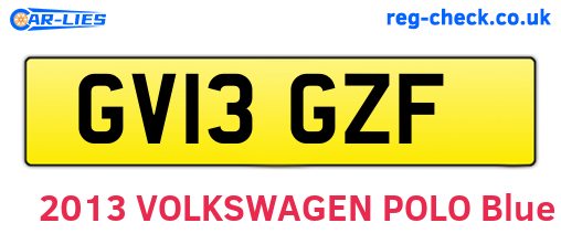 GV13GZF are the vehicle registration plates.