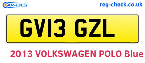 GV13GZL are the vehicle registration plates.