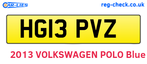HG13PVZ are the vehicle registration plates.