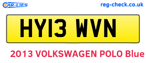HY13WVN are the vehicle registration plates.