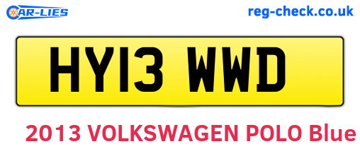 HY13WWD are the vehicle registration plates.
