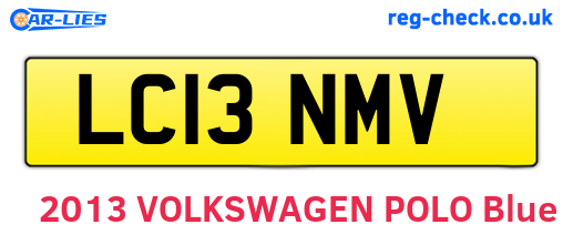 LC13NMV are the vehicle registration plates.