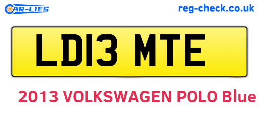 LD13MTE are the vehicle registration plates.