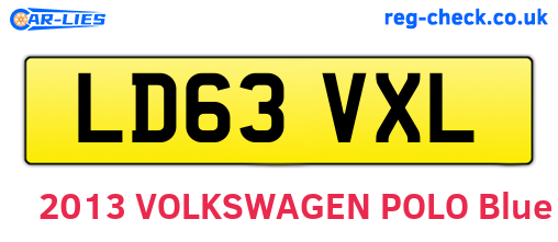 LD63VXL are the vehicle registration plates.