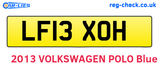 LF13XOH are the vehicle registration plates.