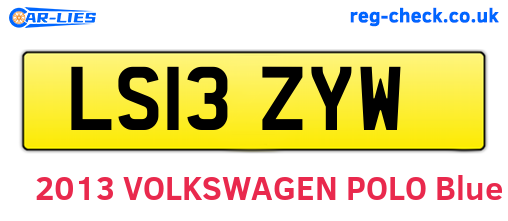 LS13ZYW are the vehicle registration plates.