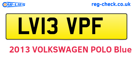 LV13VPF are the vehicle registration plates.