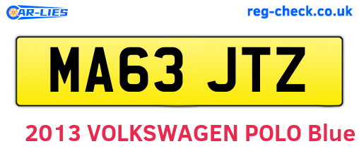 MA63JTZ are the vehicle registration plates.