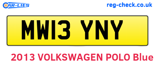 MW13YNY are the vehicle registration plates.