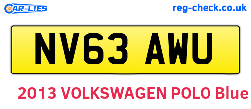 NV63AWU are the vehicle registration plates.