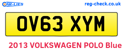 OV63XYM are the vehicle registration plates.