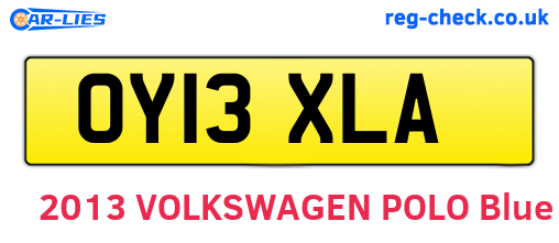 OY13XLA are the vehicle registration plates.
