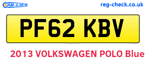 PF62KBV are the vehicle registration plates.