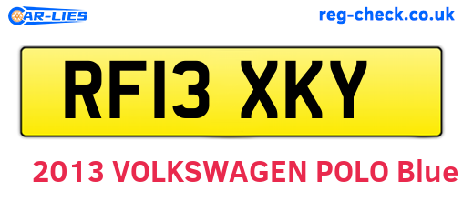 RF13XKY are the vehicle registration plates.