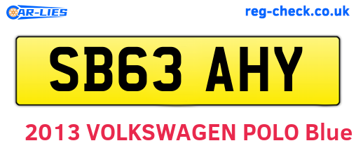SB63AHY are the vehicle registration plates.