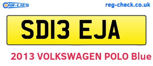 SD13EJA are the vehicle registration plates.