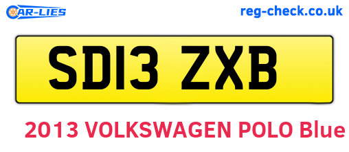 SD13ZXB are the vehicle registration plates.