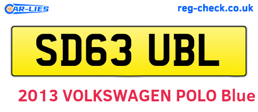 SD63UBL are the vehicle registration plates.