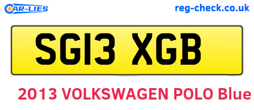 SG13XGB are the vehicle registration plates.