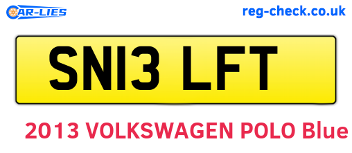 SN13LFT are the vehicle registration plates.