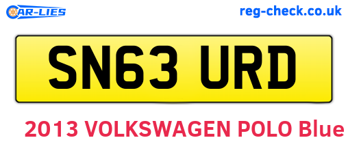 SN63URD are the vehicle registration plates.