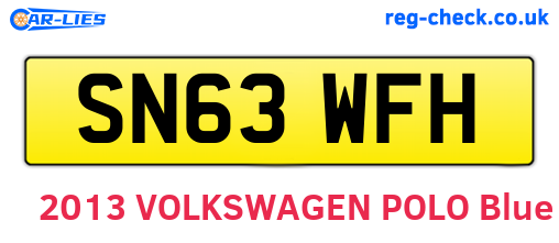 SN63WFH are the vehicle registration plates.