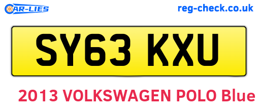 SY63KXU are the vehicle registration plates.