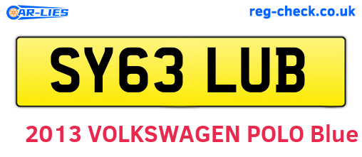 SY63LUB are the vehicle registration plates.