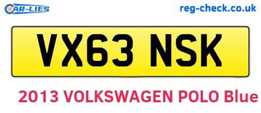 VX63NSK are the vehicle registration plates.