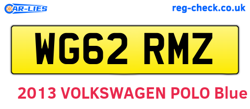 WG62RMZ are the vehicle registration plates.