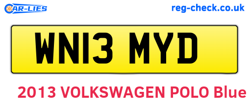 WN13MYD are the vehicle registration plates.