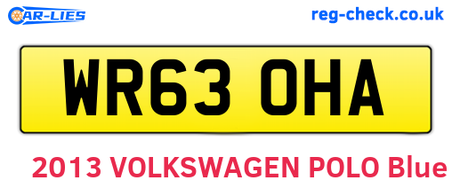 WR63OHA are the vehicle registration plates.