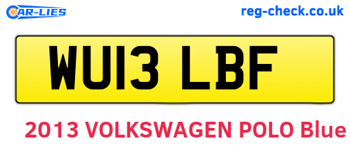 WU13LBF are the vehicle registration plates.