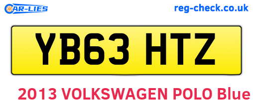 YB63HTZ are the vehicle registration plates.