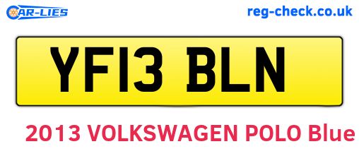 YF13BLN are the vehicle registration plates.