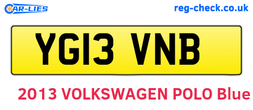 YG13VNB are the vehicle registration plates.
