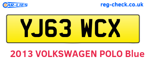 YJ63WCX are the vehicle registration plates.