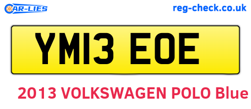 YM13EOE are the vehicle registration plates.