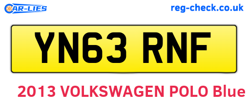 YN63RNF are the vehicle registration plates.