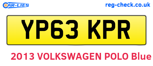 YP63KPR are the vehicle registration plates.
