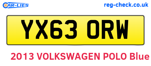 YX63ORW are the vehicle registration plates.